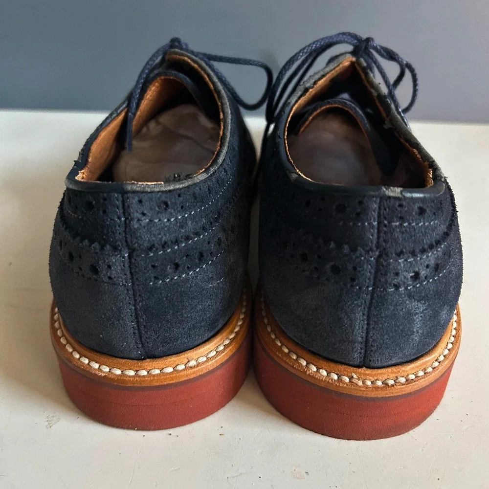 J. Crew dress shoes Men's 8.5 Oxford Ludlow‎ Suede Leather Blue Preppy Career